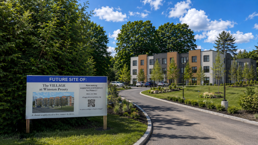 A generated image of the phase one 30 unit housing complex